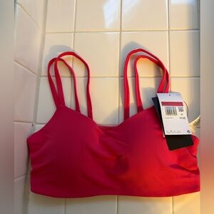 NWT Nike Zenvy Stappy Sports Bra Dri-Fit In Rush Pink Large $55